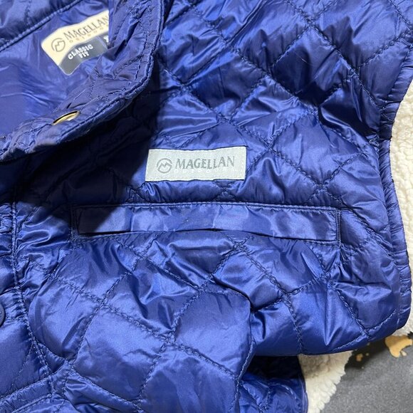 MaGellan Outdoors Fleece Quilted 1/4 Snap Blue Cream Size XL Extra Large Classic - Picture 4 of 7